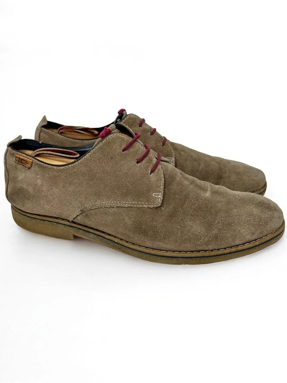Pikolinos Lace Up Suede Oxfords Leather Gray Tan Office Business Casual Men’s 12